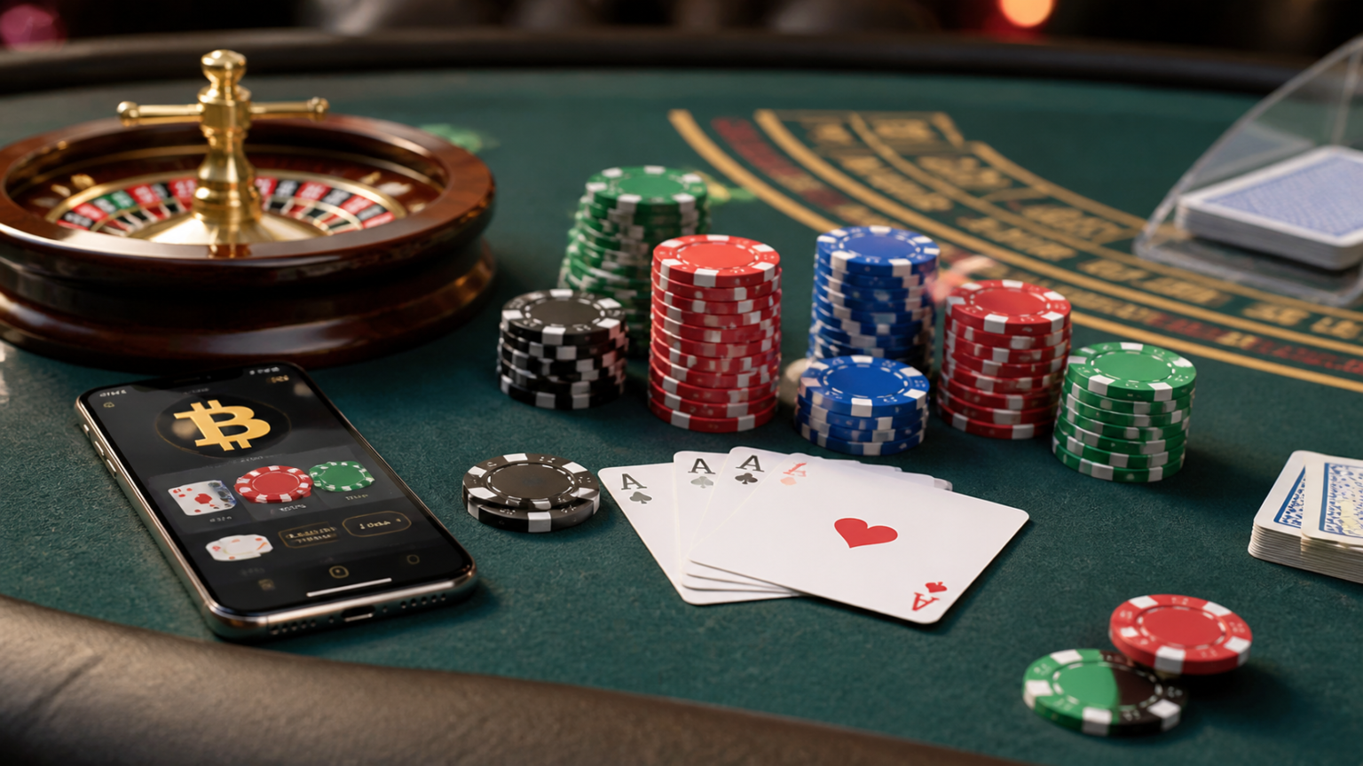 crypto casino Singapore: What Players Should Know Before They Start Casino table with chips and smartphone for a crypto casino