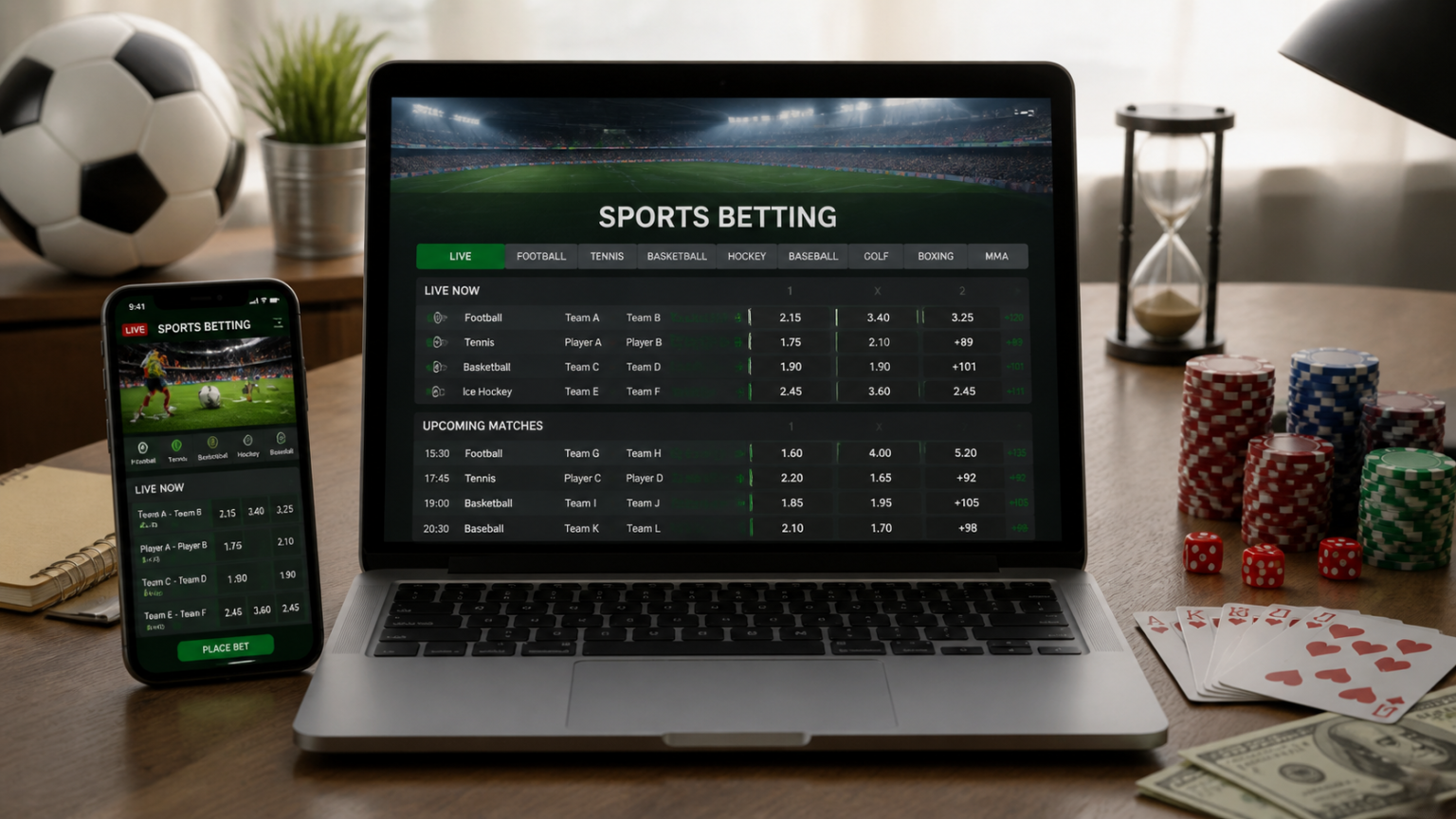 How to Evaluate Sports Betting Sites Singapore Wisely Sports betting site shown on a laptop and smartphone