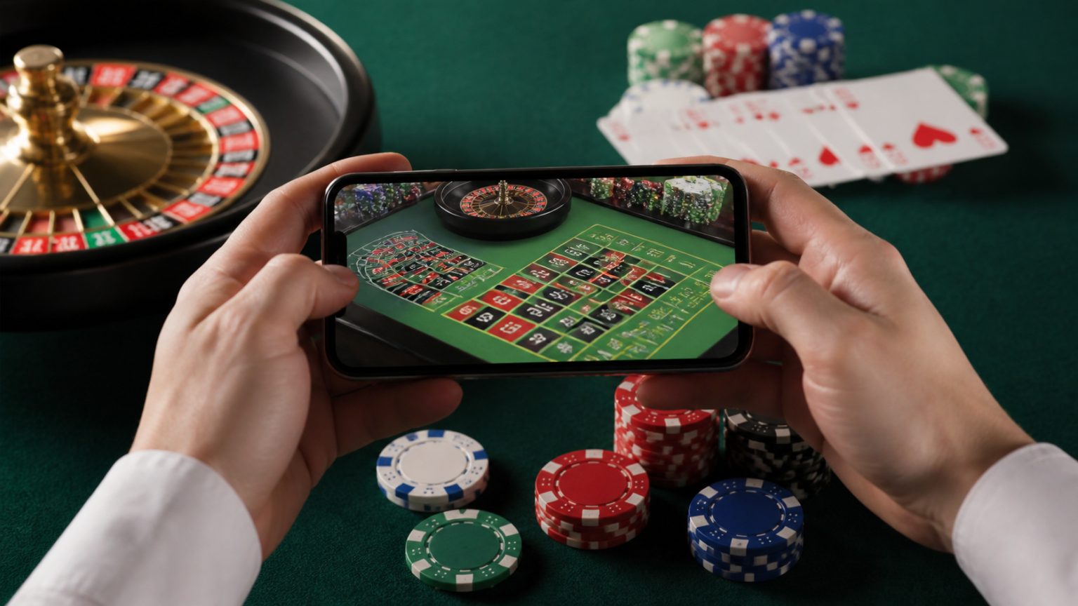 Online Betting Singapore: A Practical Guide for Players Casino table with smartphone showing online betting interface
