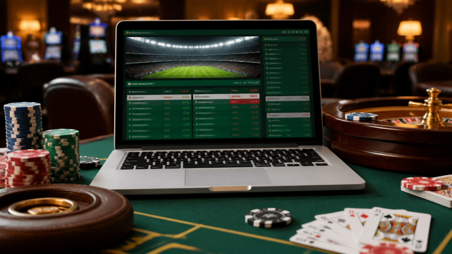 Smart Tips for Online Betting Singapore Players Casino-related online betting setup on a laptop with cards and chips
