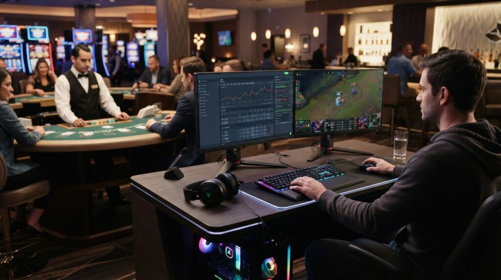 คู่มือ เดิมพัน อีสปอร์ต ฉบับสมบูรณ์ วิเคราะห์เกมและกลยุทธ์ บรรยากาศการแข่งขันและการทายผลเดิมพันอีสปอร์ตบนจอคอมพิวเตอร์